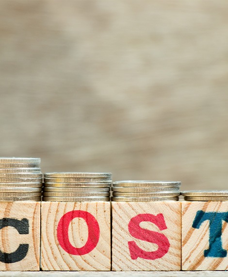 Cost written on wooden blocks