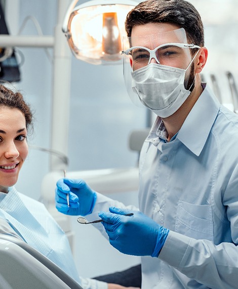 A young woman about to receive treatment for gum disease